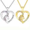 Creative New Gold Color Silver Color Zircon Heart -Shaped Pony Children 'S Unicorn Necklace Cute Accessories Fashion Girls Jewelry
