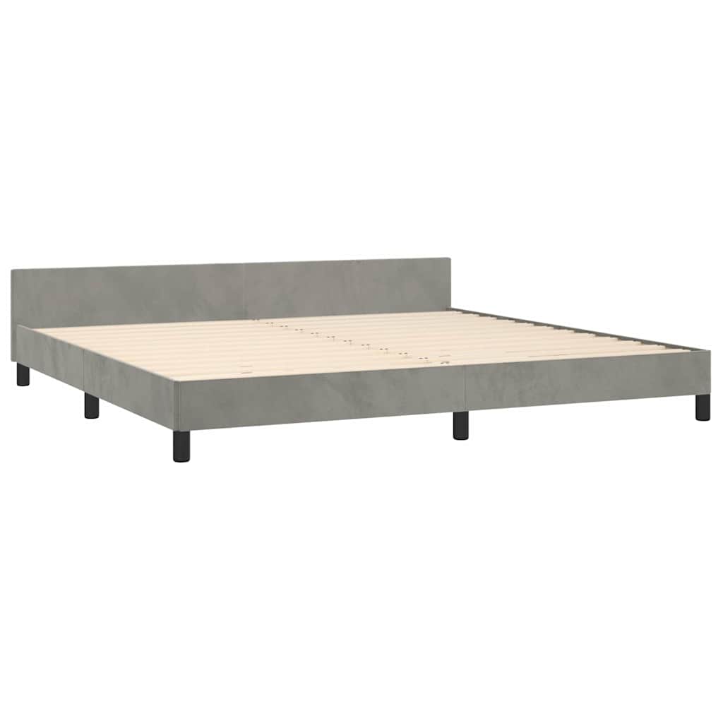 vidaXL Bettgestell ohne Matratze Hellgrau 200x200 cm Samt