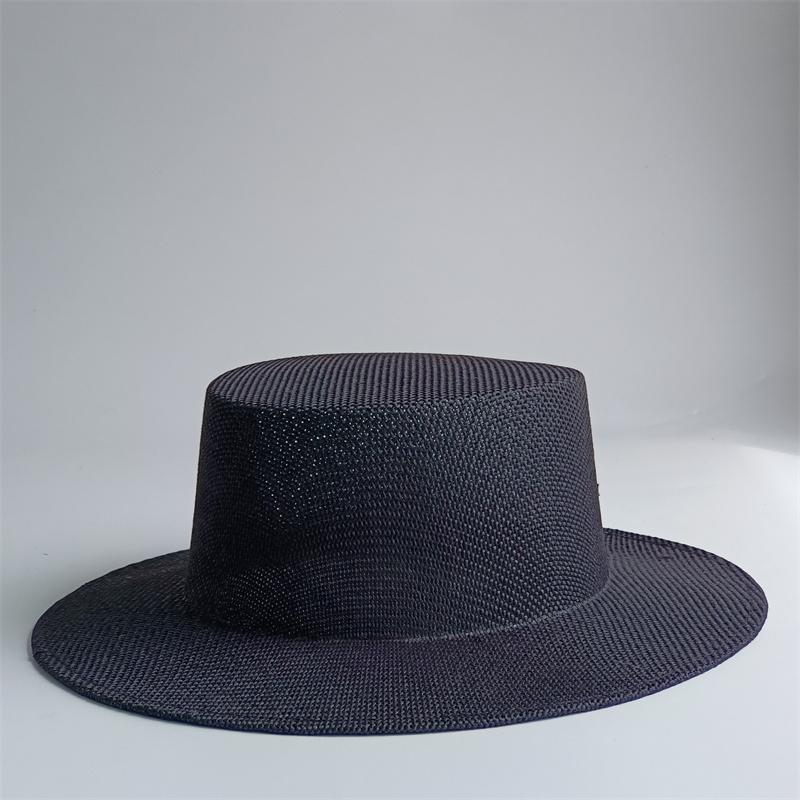 Cappello di Paglia Estivo 2026 Nuovo Cappello di Paglia Francese a Tesa Piatta Elegante Cappello da Sole da Esterno per Donna Cappello Estivo gorras spiaggia
