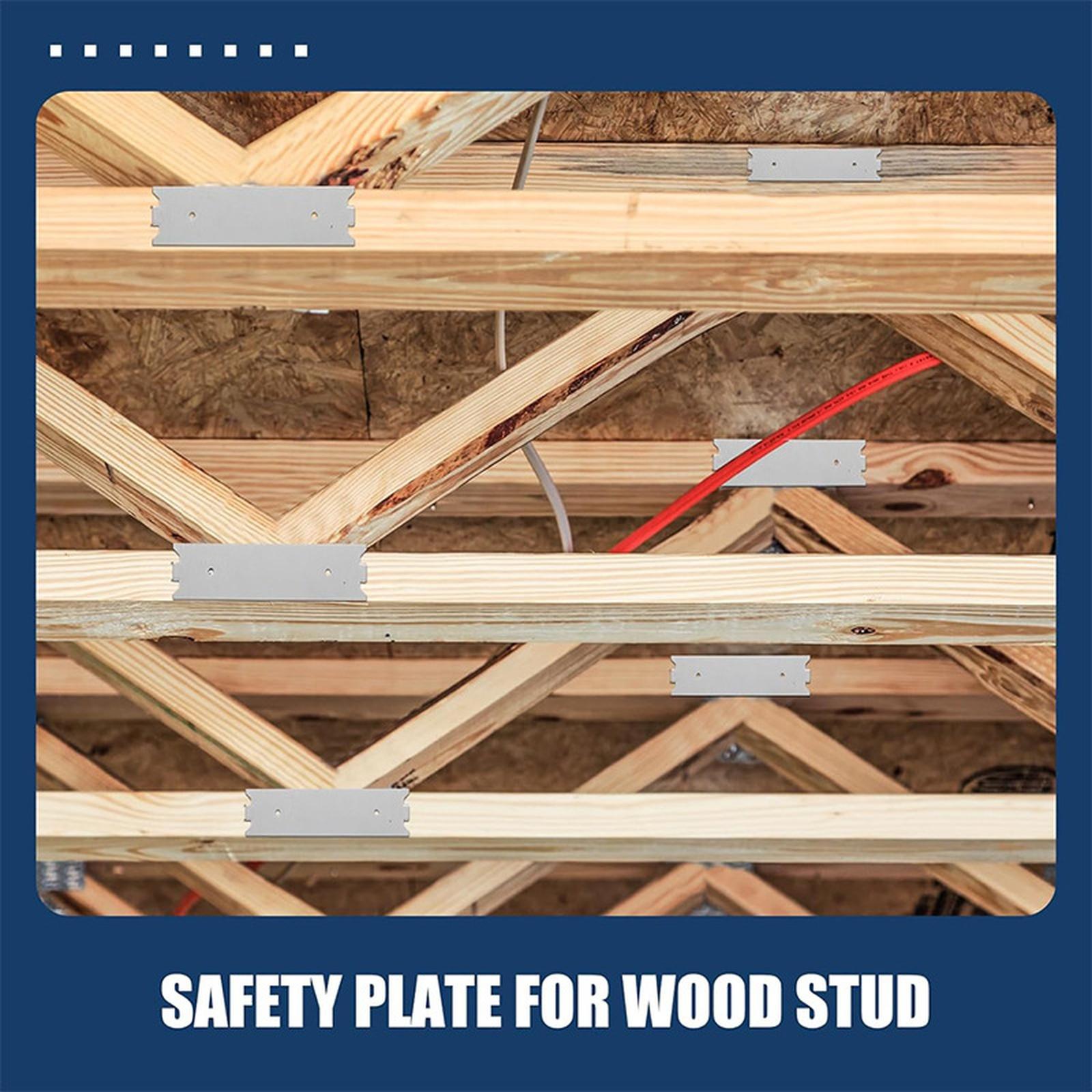 

100X Захисна пластина для цвяхів для дерев яних балок Захисна пластина для кабелю Сталева захисна пластина для цвяхів для дерев яних балок one size срібний