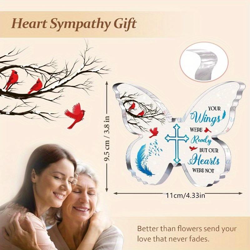 Red Cardinal & Butterfly Memorial - Sympathy Centerpiece for Loss of Mother or Father