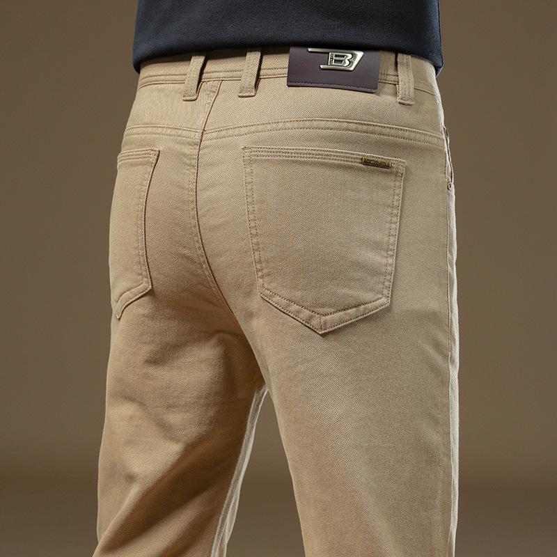 Herren 2025 Neue Herbst Slim Graue Freizeithose - High-End, Business Straight Fit, Plus Samt und Verdickt