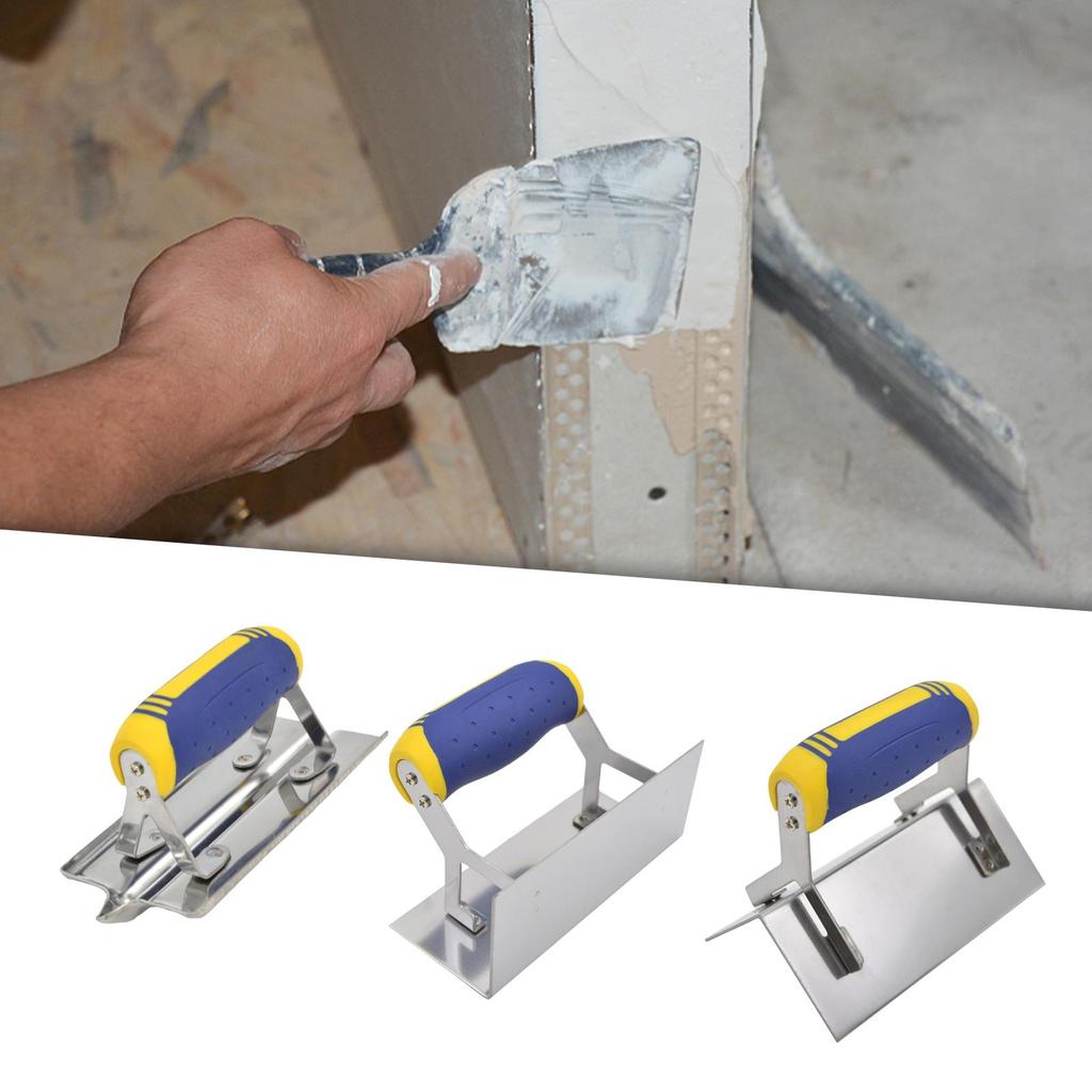 Corner Angle Trowel Stainless Steel Durable Hand Tool Plastering Tool with Grip Handle Premium for Scraping Mudding Drywall