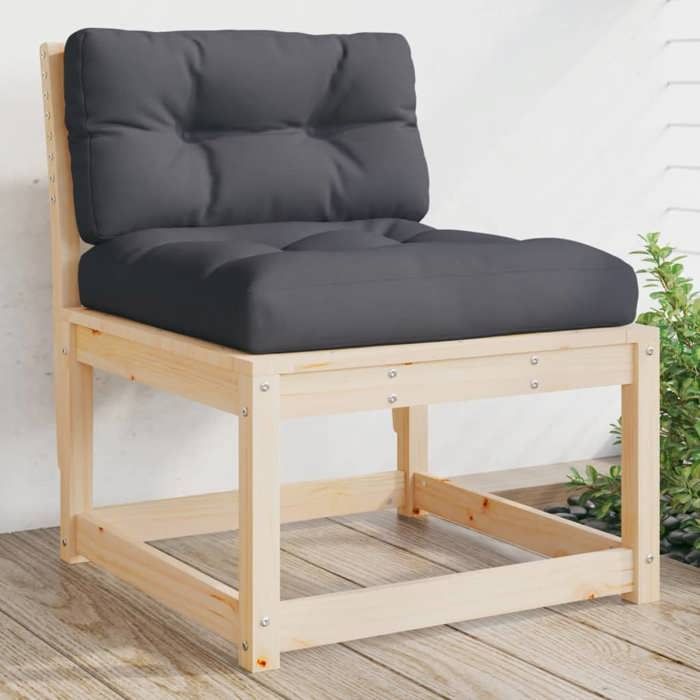 VidaXL Canapés de Jardin sans Accoudoirs et Coussins 2 pcs, Siège de Terrasse avec Dossier, Meuble de Patio Salon Extérieur, 844704