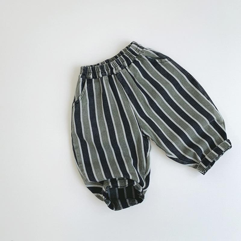 Kids Vertical Striped Casual Long Pants Unisex Boys Girls Fashion Daily Trousers