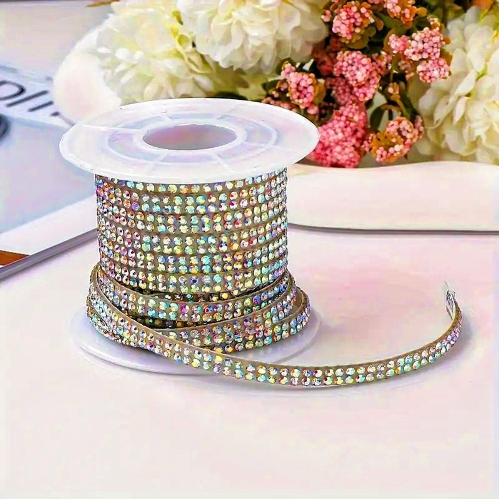 5M Self Adhesive Crystal Rhinestone Sticker 5mm Width Crystal Motif Self Adhesive Rhinestone Multicolour Adhesive Diamond