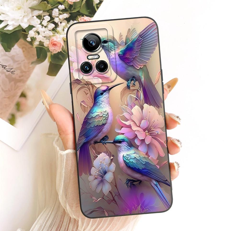 For Realme GT Neo3 Neo5 130W 250W Realme GT3 Phone Case Bow Pattern Flower Butterfly Girly Back Cover Silicone Soft Casing