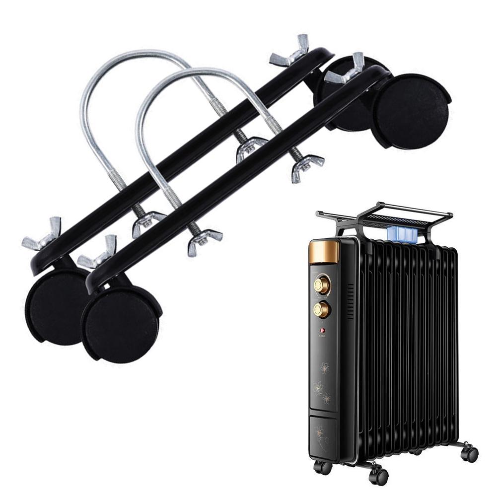 2pcs Oil Ting Hydroelectric Radiator Electric Heater Special Mobile Pulley Bracket Stand Home Office Hardware