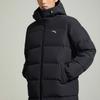 Anta FW22 Solid Color Logo Print Long Zip Hooded Down Jacket Men Outerwear Black 952247976-2