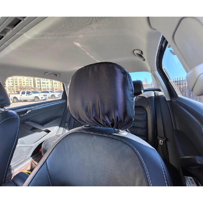 2 Pcs Satin Car Headrest Cover For Women Haircare Soft Satin Car Head Rest Cover For Hair Protection Satin Cover For Headrest, Reusable And