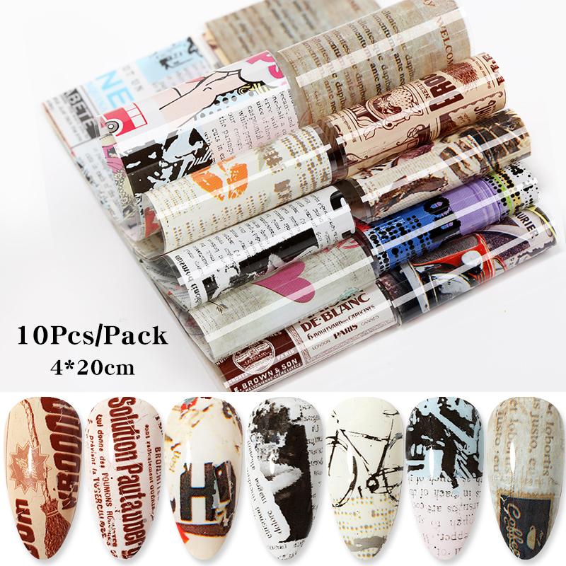 BORN PRETTY 10pcs Nail Foils Marble Paper Gel Polish Transfer Sticker DIY Pattern Manicure Nail Art Decoration Decorations