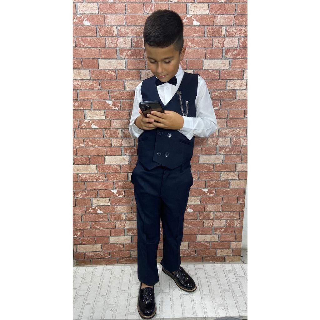 Children's Vest Suit With Shirt Set 0-1 Years - 14 Years Black