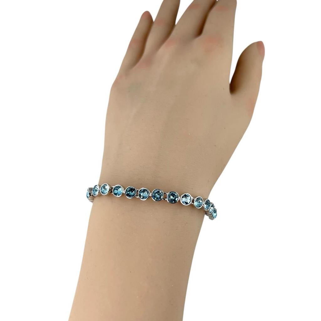 SWAROVSKI Tennis bracelet Rhinestone bracelet Swarovski blue Women Used