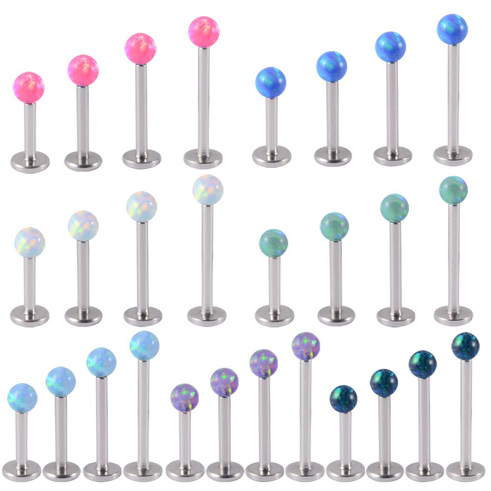 1PC 361L Surgical Steel Opal Ball Lip Stud Internally Threaded 3mm Opal Labret Ear Tragus Cartilage Helix Daith Earring Piercing 4