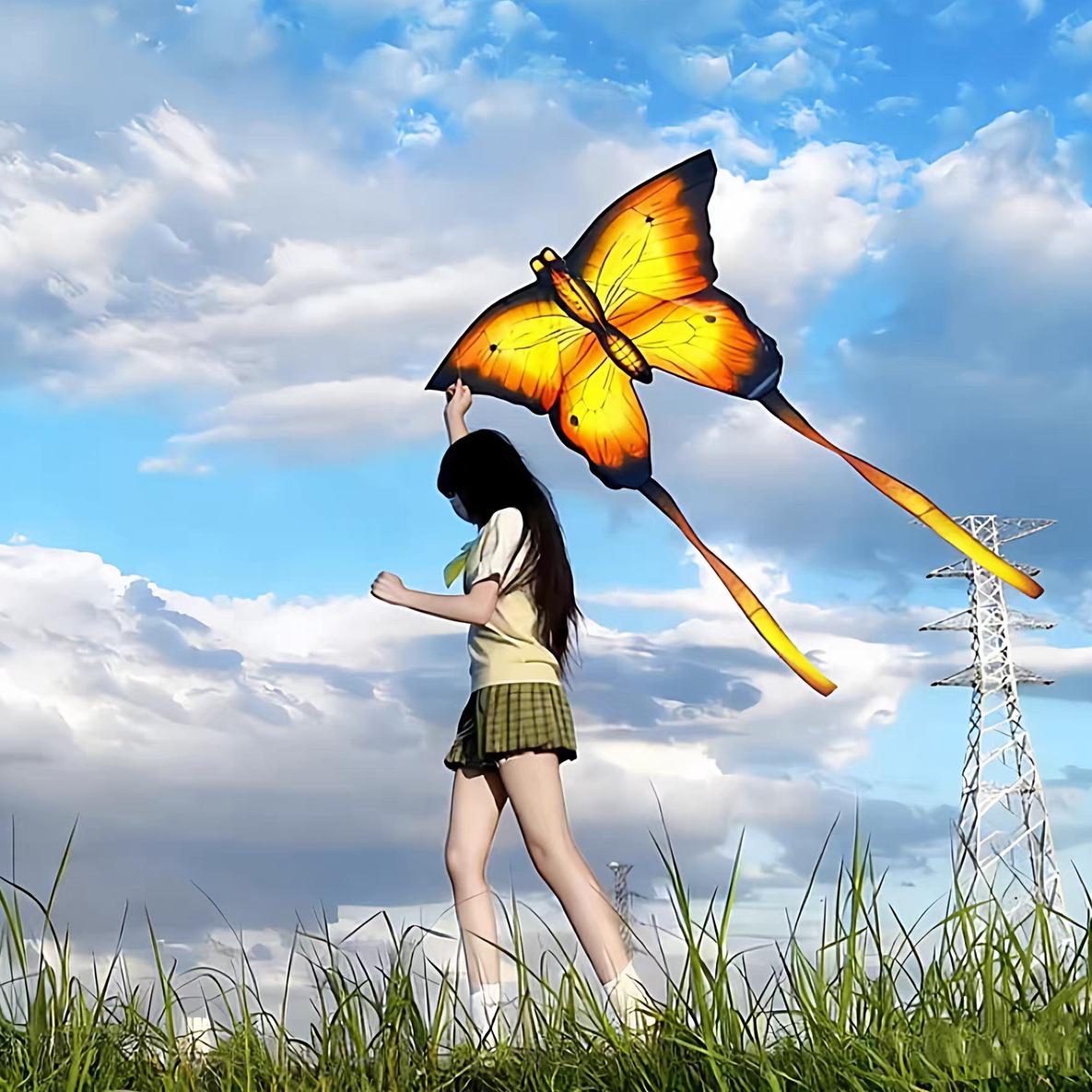 

2026 Blue Butterfly Kite for Adults – Easy to Fly, Perfect for Outdoor Photography Orange