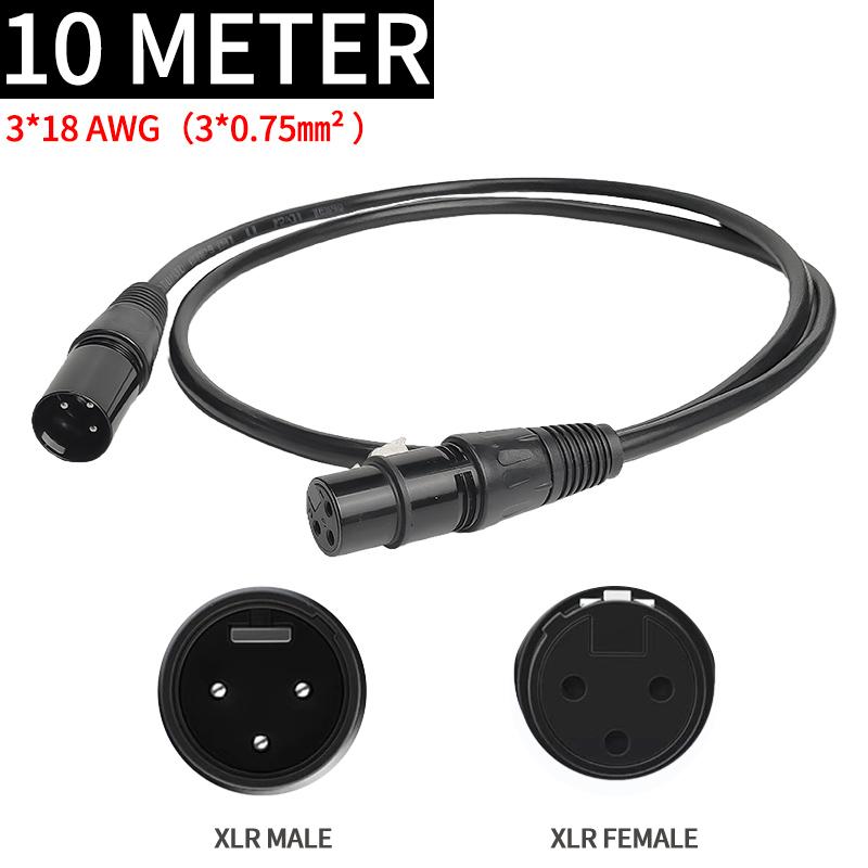 3-PIN XLR Cable 3*18AWG Male to Female Microphone Stage Light DMX Cable for Audio Mixer Speaker Amplifier