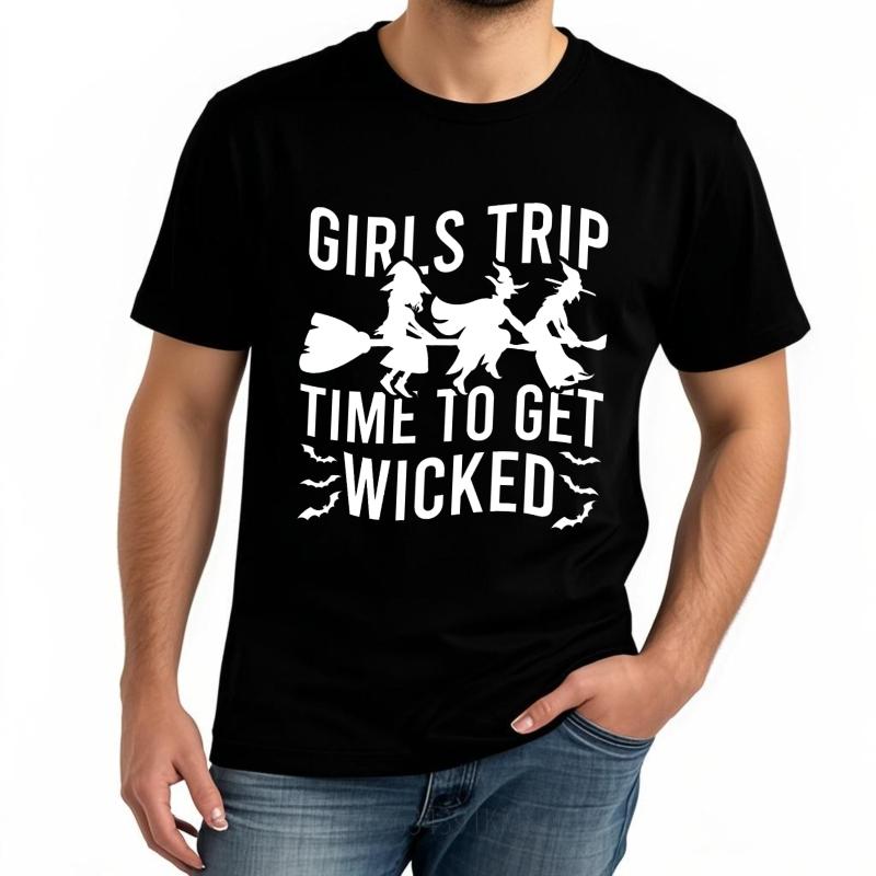 Essential Tee Relaxed Fit Unisex Crew Neck tshirt unisex Girls Trip Time To Get Wicked Everyday Boys Teeshirt Quick Dry Shirt