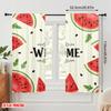 2pcs 2D Flat Printing Party Curtains Welcome Watermelon Summer Party 100% Polyester Fabric Without Electricity Holiday
