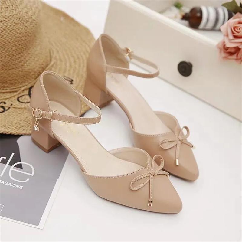 women fashion sweet pointed toe black high quality stiletto heels for sexy party lady casual beige office pumps ab612
