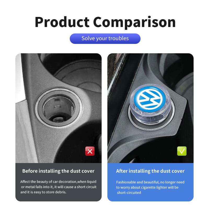 Hub Caps Car Cigarette Lighter Dust Cover Dustproof Cap Accessories For Volkswagen VW Scirocco Jetta Beetle Golf 4 5 6 Passat Po