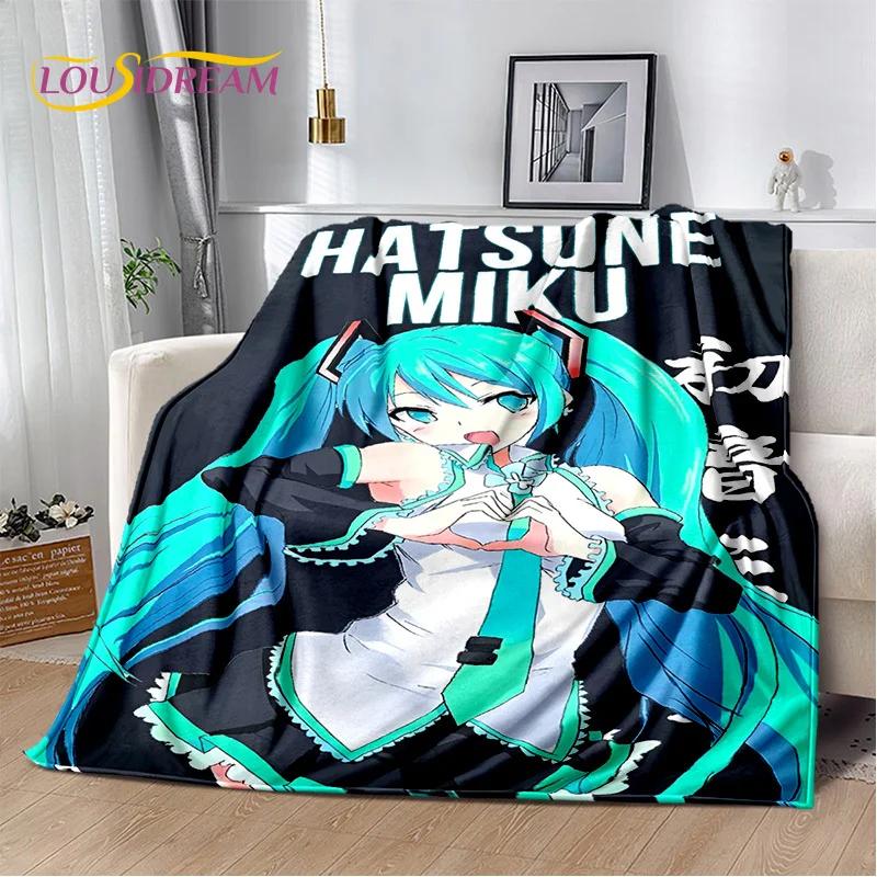 3D Urocza M-Mikuu Kreskówkowe Postacie Muzyczne Koc, Miękki Koc Rzutowy do Domu Sypialni Łóżka Sofy Pikniku Biura Pokrowiec Prezent Dzieci