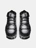 Fashion Hot Sale Metal Height Increasing Mid Calf Leather Boots Black All-match Design Boots Round Toe Thick Sole Cross Tied Shoes Punk