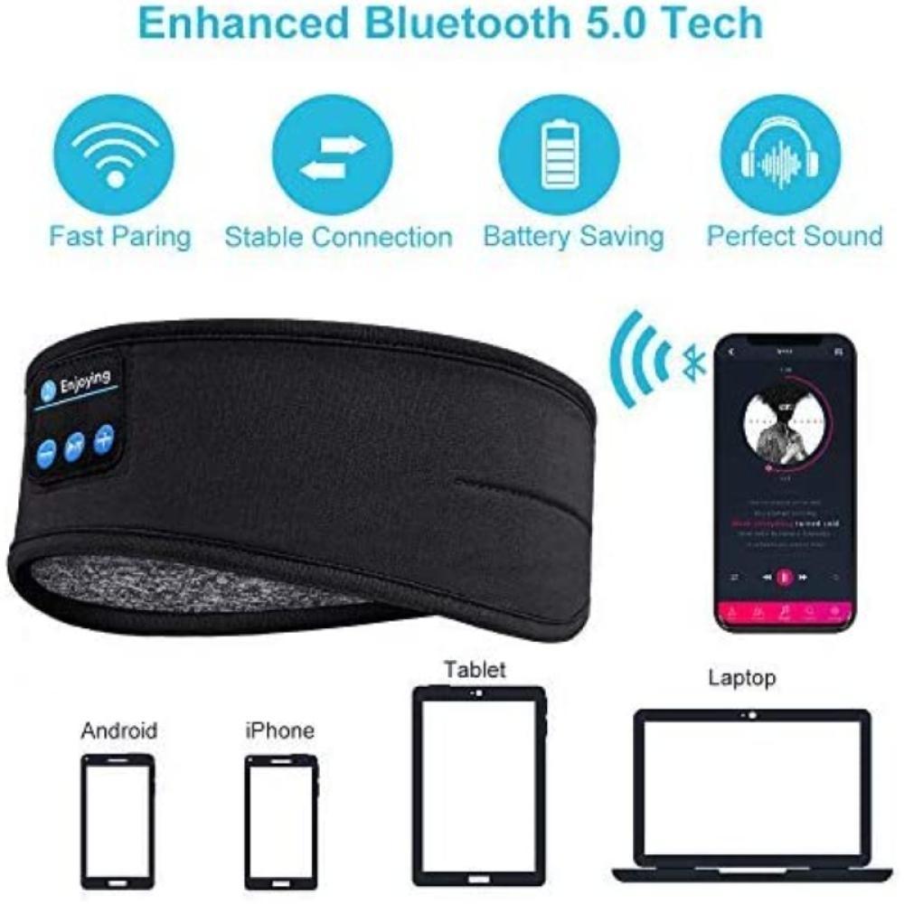 Auriculares para dormir con Bluetooth, cascos deportivos con reproductor de música, diadema fina, suave, elástica, cómoda, inalámbrica, antifaz para música, 2022