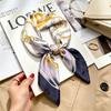 Spring and Autumn thin flight attendant occupation small scarf headscarf small square scarf female foreign style literary Korean versatile cartoon sil