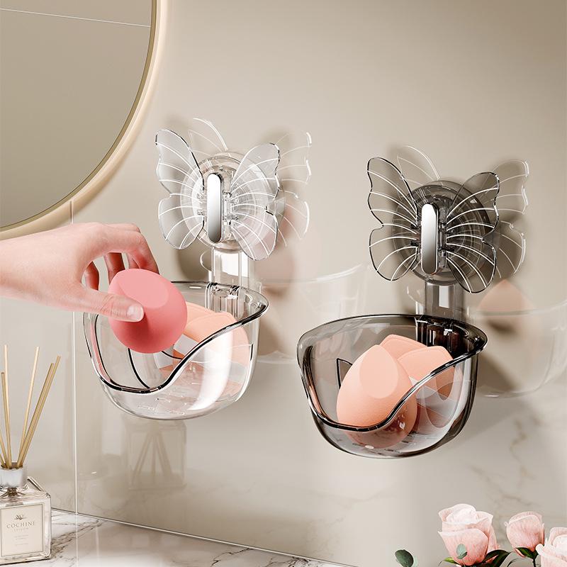 Yimi Jia Punch-Free Bathroom Shelf: Suction Cup Wall-Mounted Storage Rack for Washbasin & Makeup.