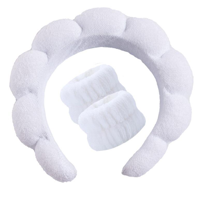 Cross-Border Waterproof Flannel Sponge Headband - Twist Braid Cloud Design for Washing Face