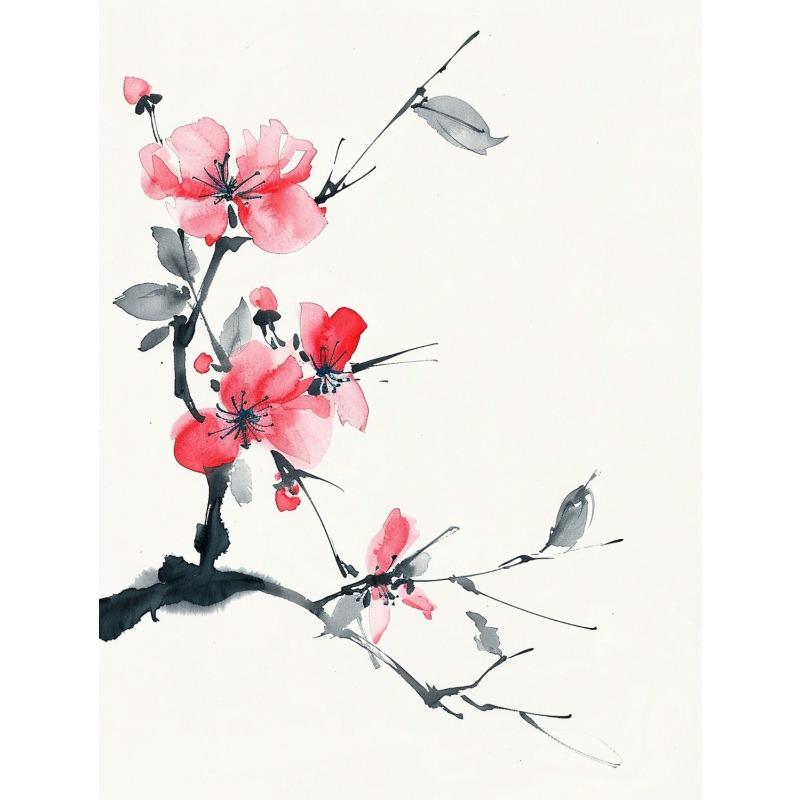 

Минималистский восточно-азиатский стиль, живопись тушью, постеры и принты, печать на холсте, настенное искусство, картина для гостиной, украшение дома 21cm×30cm NoFrame