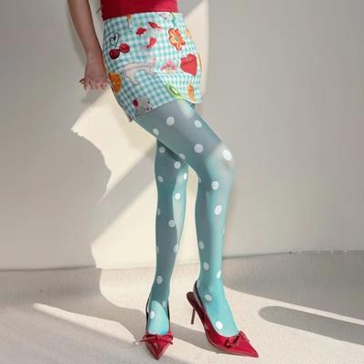 Sexy Ultra-thin Polka Dot Stockings Y2K Translucent Sheer Pantyhose Sweet Trendy Polka Dot Tights JK Skirt Accessories