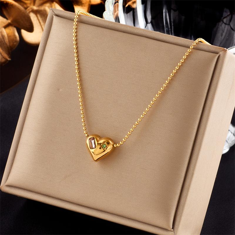XIYANIKE 316L Stainless Steel Gold Color Love Heart Necklaces For Women Chokers 2021Trend Fashion Festival Party Gift Jewelry