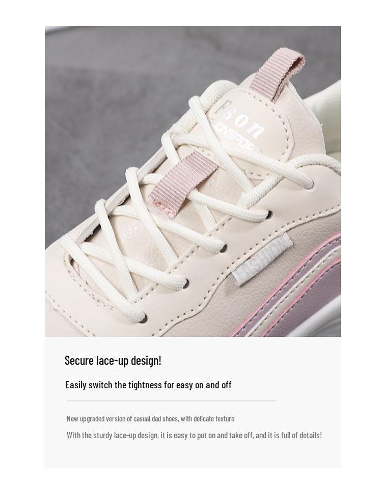 2021 Women's Large Size Comfortable Leather Casual Shoes with Elevated Thick Sole