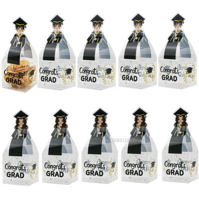 20/10 Stück Gastgeschenkbox für die Abschlussfeier Happy Graduation Party Dekoration für Abschlussjahrgang Feier Partyzubehör Süßigkeitenbox