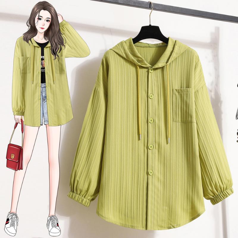 Women's Spring and Summer Versatile Long-sleeved Sun Protection Jacket, Mid-length Loose Cardigan with Hood, Thin Style