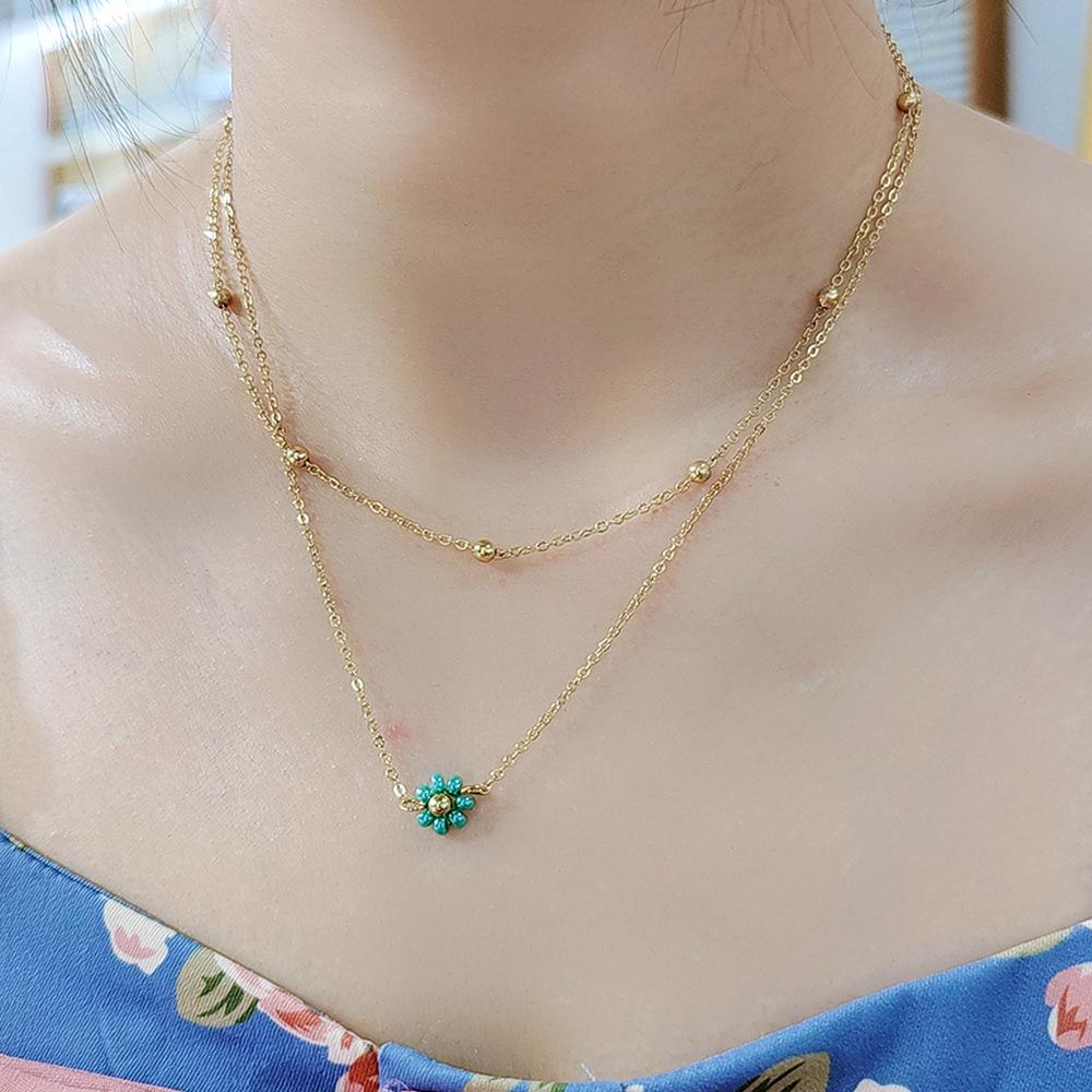 

Ретро Богемное Многослойное Ожерелье с Цветными Бусинами и Чокер Звезда-Луна