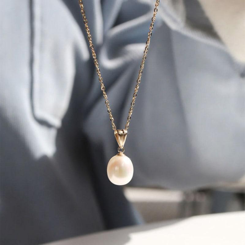 Modernlike 14k Round Freshwater Pearl Pendant
