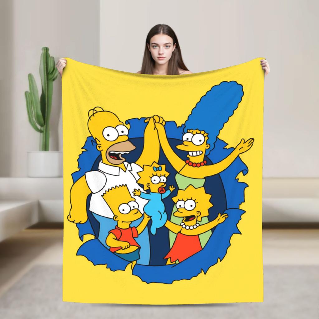 Blanket The S-Simpsons Travel Office Flannel Bedding Throws For Couch Chair Super Warm Design Bedspread Birthday Present