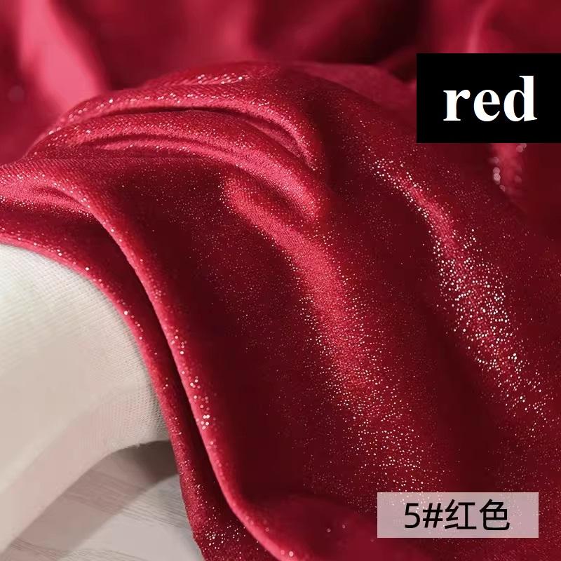 Glitter Velvet Fabric Soft Stretchy Cloth, Shimmer and Shine with Metallic Sparkle, Perfect for Dressmaking Costumes Upholstery