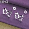 925 Sterlingsilber Herzförmige Silberohrringe Hochzeits-Charm-Schmuck