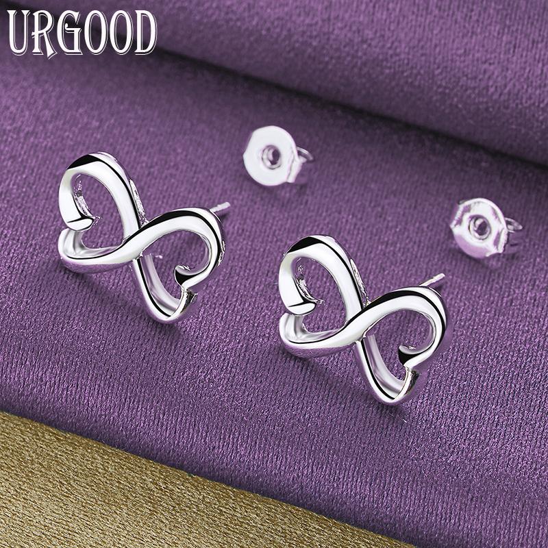 925 Sterlingsilber Herzförmige Silberohrringe Hochzeits-Charm-Schmuck