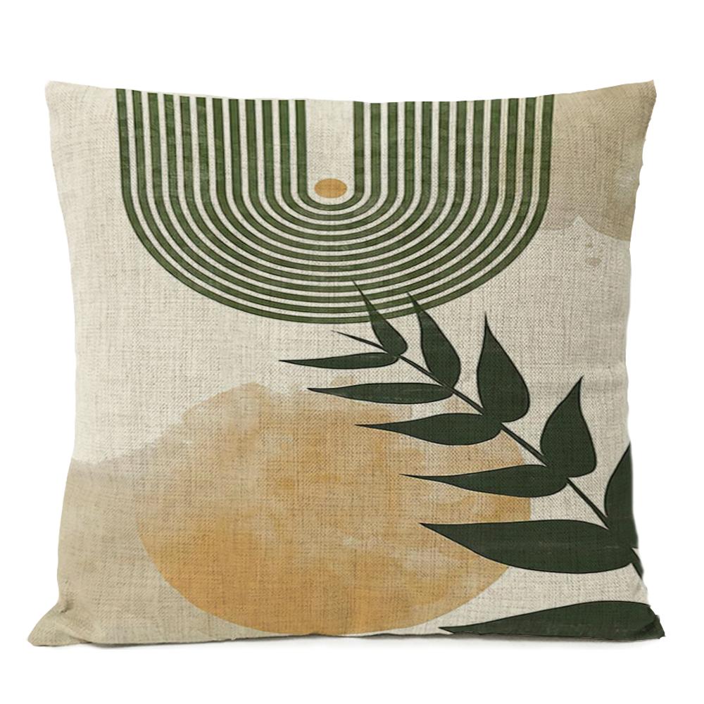 Boho Geometric Leaves Floral Pillow Case Home Decor Moon Sun Flowers Linen Throw Cushion Cover Decoration Sofa Pillowcase