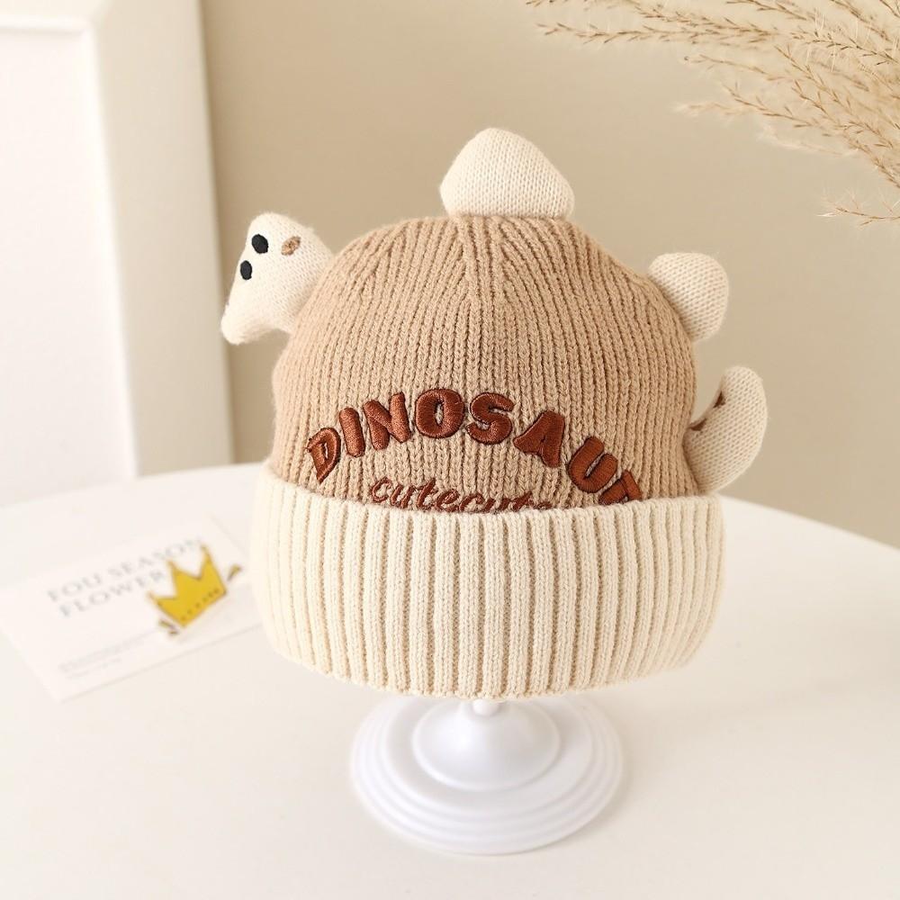 New Cute Cartoon Dinosaur Kid Pullover Hat Cold Proof Warm Ear Protection Hat Windproof Thickned Knitted Hat Winter