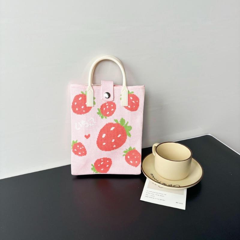 New large-capacity knitted bag, mobile phone bag, niche shoulder messenger bag, high-end, cartoon fashion handbag.