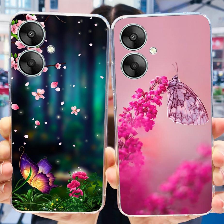 For Xiaomi Poco M6 5G Case Stylish Painted Cover Clear Silicone Phone Case For Xiaomi Poco M6 Pro M6Pro PocoM6 Soft Cover Bumper