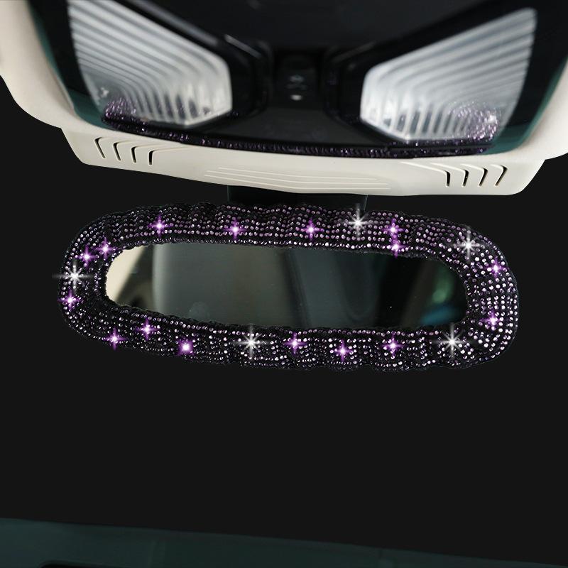 Hot Diamond Full Diamond Car Rearview Mirror Cover, Diamond-encrusted Car Rearview Mirror Interior Cover