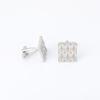 Silver Square Patterned Metal Cufflinks Hot Selling Shirt