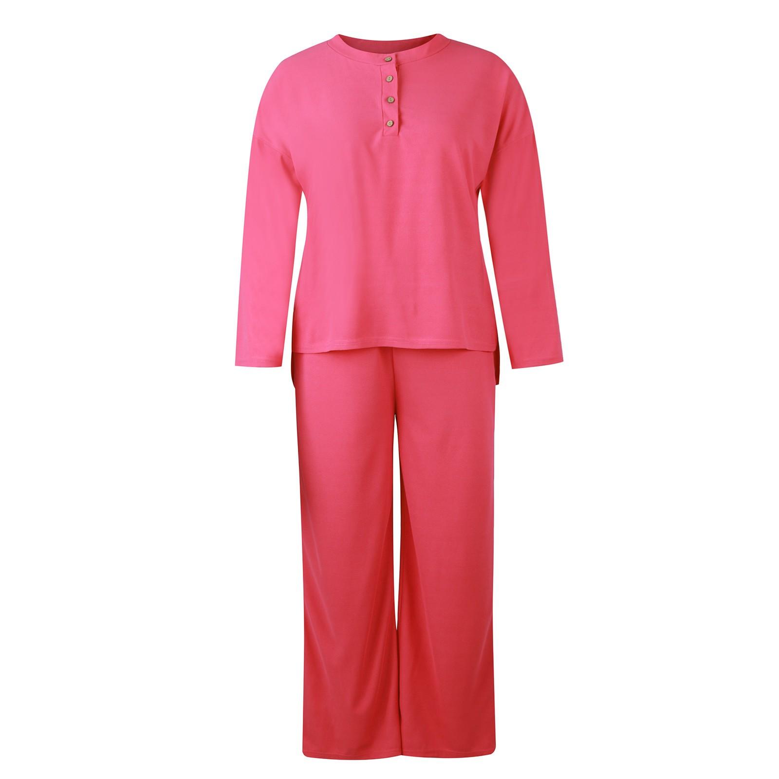 

Модные женские повседневные однотонные рубашки с длинным рукавом из хлопка и льна, брючный костюм XL горячий розовый