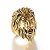 Vintage 316L Stainless Steel Animal Lion Pattern Rings for Men Women Punk Fashion Lion Head Ring Party Jewelry Gift Accessories